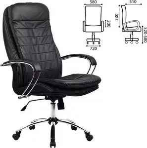 Кресло офисное Метта LK-3CH кожа хром черное ш/к 85307