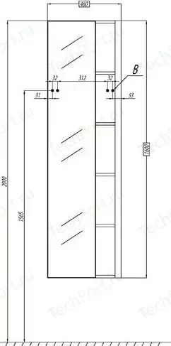Шкаф верхний АКВАТОН подвесной Брайтон 100 венге (1A176803BR500)