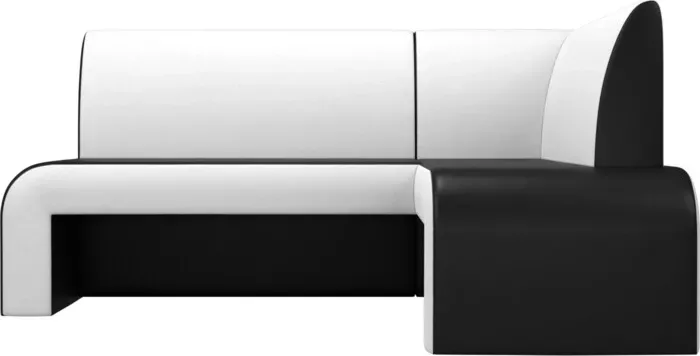 Фото №1 Кухонный диван АртМебель Кармен эко-кожа черный/белый правый