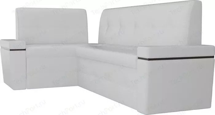 Фото №4 Кухонный угловой диван Мебелико Деметра эко-кожа (белый) левый угол