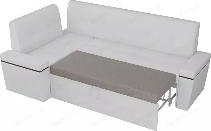 Фото №5 Кухонный угловой диван Мебелико Деметра эко-кожа (белый) левый угол