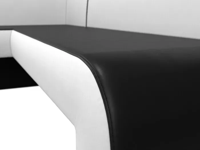 Фото №2 Кухонный диван Мебелико Кармен эко-кожа черно/белый левый