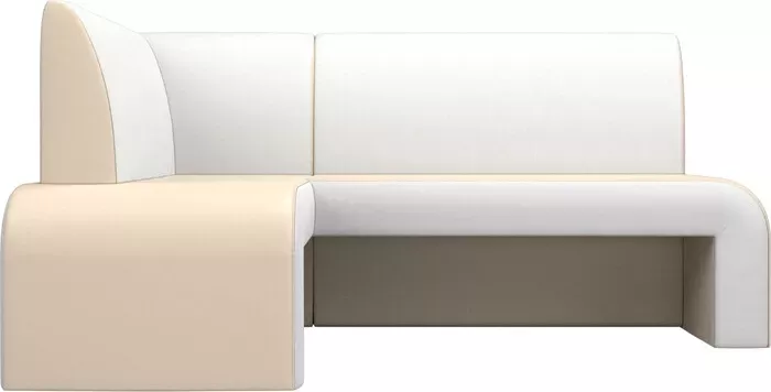 Фото №1 Кухонный диван Мебелико Кармен эко-кожа бежевый/белый левый