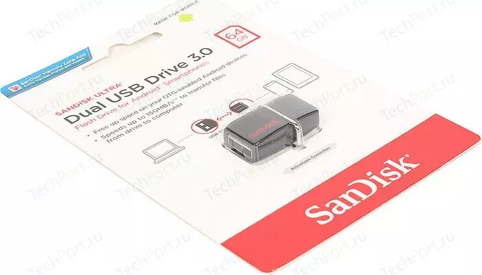 Фото №0 Флеш-накопитель SANDISK 64GB USB 3.0 Ultra Dual (SDDD2-064G-GAM46)