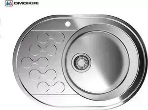 Мойка кухонная OMOIKIRI Kasumigaura 65-1-R, 650x460, нержавеющая сталь (4993001)