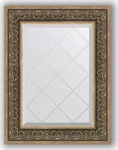 Зеркало Evoform с гравировкой Exclusive-G 59x76 см, в багетной раме - вензель серебряный 101 мм (BY 4035) с EXCLUSIVE-G 59X76 в -