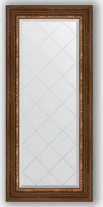 Зеркало Evoform с гравировкой Exclusive-G 56x126 см, в багетной раме - римская бронза 88 мм (BY 4062) с EXCLUSIVE-G 56X126 в - 88