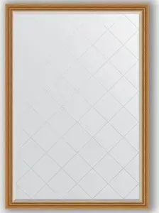 Зеркало Evoform с гравировкой Exclusive-G 128x183 см, в багетной раме - состаренное золото с плетением 70 мм (BY 4475) с EXCLUSIVE-G 128X183 в - с 70