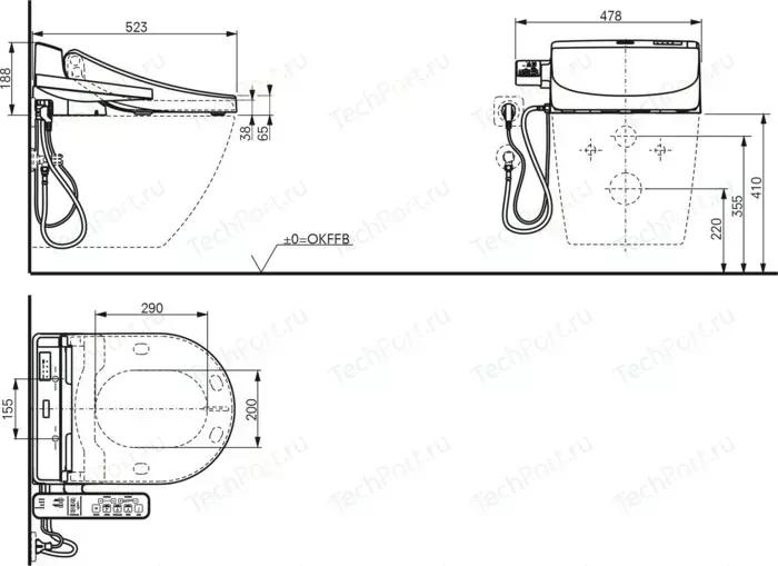 Крышка-биде Toto Washlet EK 2.0 MH/NC (TCF6632G)