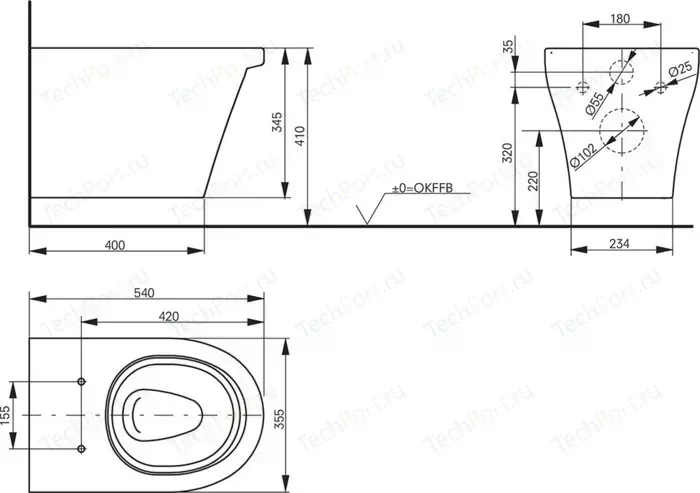 Унитаз подвесной Toto CF CeFiONtect Tornado Flush (CW132Y XW)