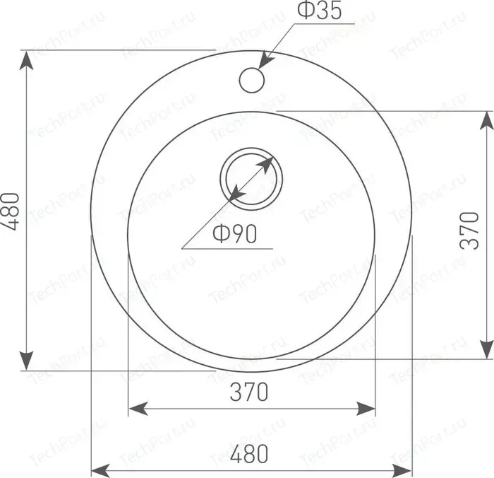 Мойка кухонная ZIGMUND SHTAIN Kreis 480 каменная соль (4250055630035)