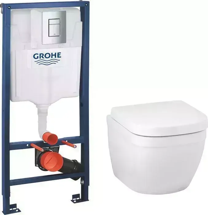 Комплект унитаза с инсталляцией Grohe Euro Ceramic с , сиденье микролифт (39206000, 38772001, 39330001)