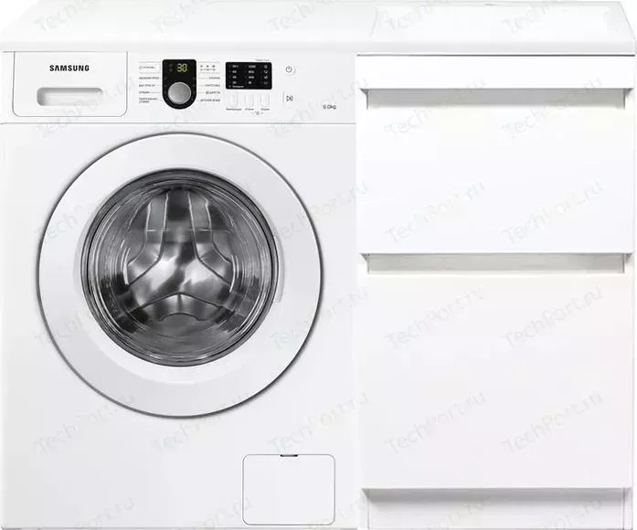 Тумба с раковиной Style line с Даллас Люкс 48 (110R) напольная, под стиральную машину, белая эмаль (2000949237008, 2000949095837)