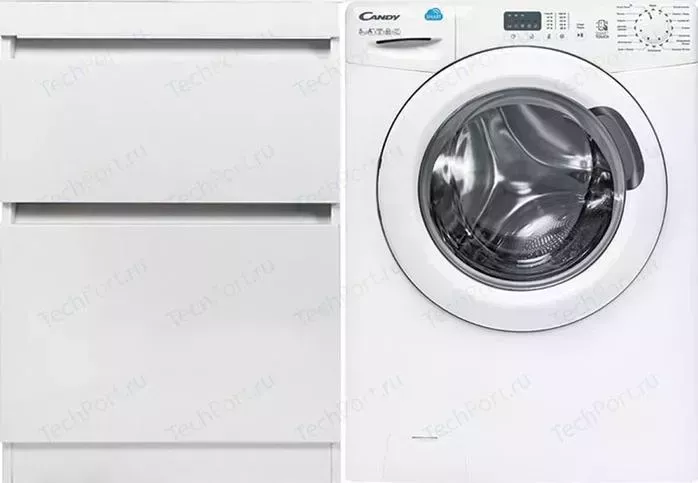 Тумба с раковиной Style line с Даллас Люкс 58 (120L) напольная, под стиральную машину, белая эмаль (2000949236865, 2000949095844)