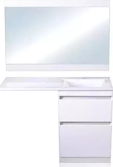 Мебель для ванной Style line Даллас Люкс 58 (120R) напольная, под стиральную машину, белая эмаль
