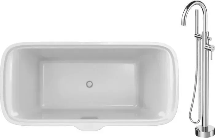 Акриловая ванна JACOB DELAFON Elite 180x85 со смесителем, на ножках (E6D034-00, F7514100)