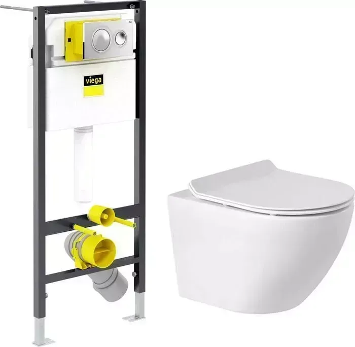 Комплект унитаза с инсталляцией BELBANGO Sfera-R с и сиденьем микролифт (BB046CHR, BB2111SC, 792855)