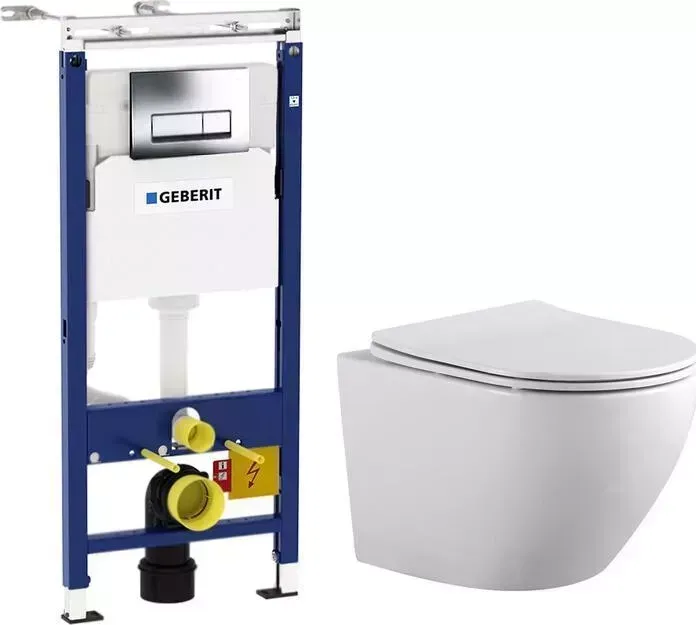 Комплект унитаза с инсталляцией AQUANET Cetus 2.0 W с и сиденьем микролифт (243541, 458.125.21.1)