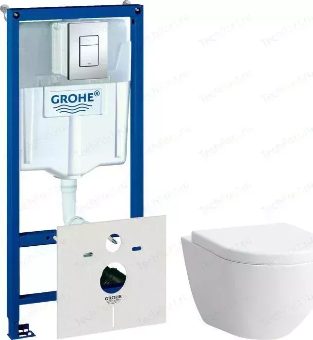 Комплект унитаза с инсталляцией Laufen Pro с Grohe, кнопкой, сиденьем микролифт (8.2096.6, 38775001, 8.9896.6)