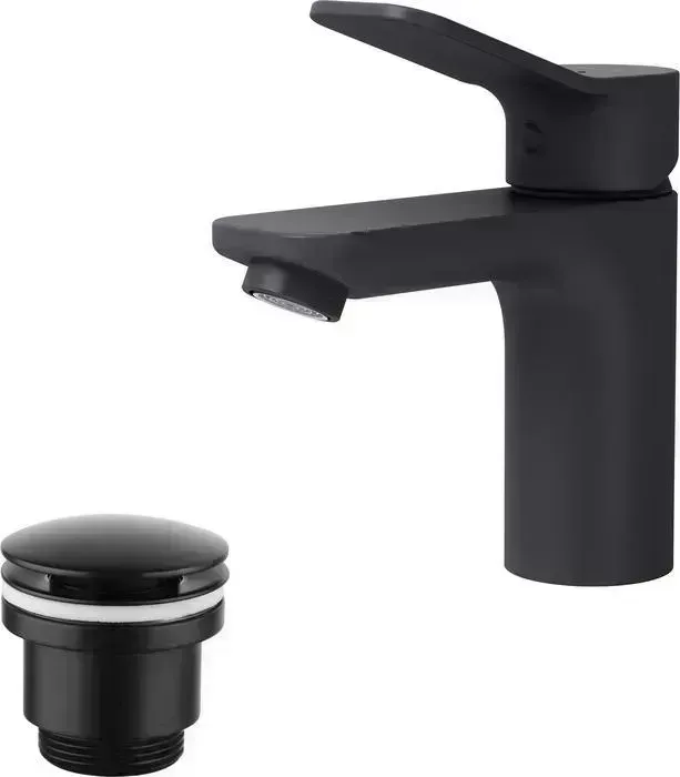 Смеситель для раковины Am.Pm X-Joy с донным клапаном, черный (F85A02122, LM8500BL)