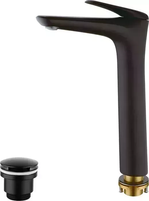 Смеситель для раковины Rush Nevis с донным клапаном, черный (NE1735-11black, LM8500BL)
