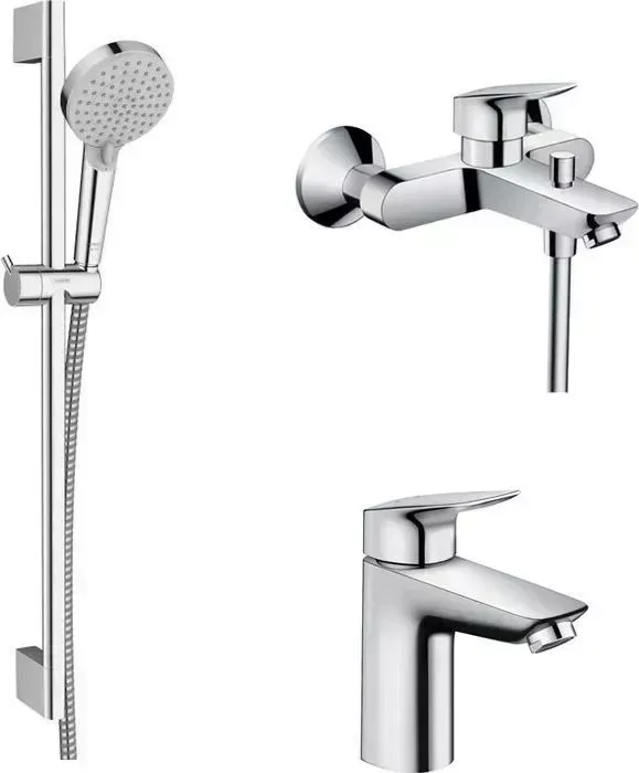 Комплект смесителей Hansgrohe Logis с душевым гарнитуром (71400000, 71100000, 26275000)