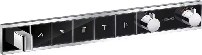 Термостат для ванны Hansgrohe RainSelect на пять выходов, механизма 15313180, черный (15358600)