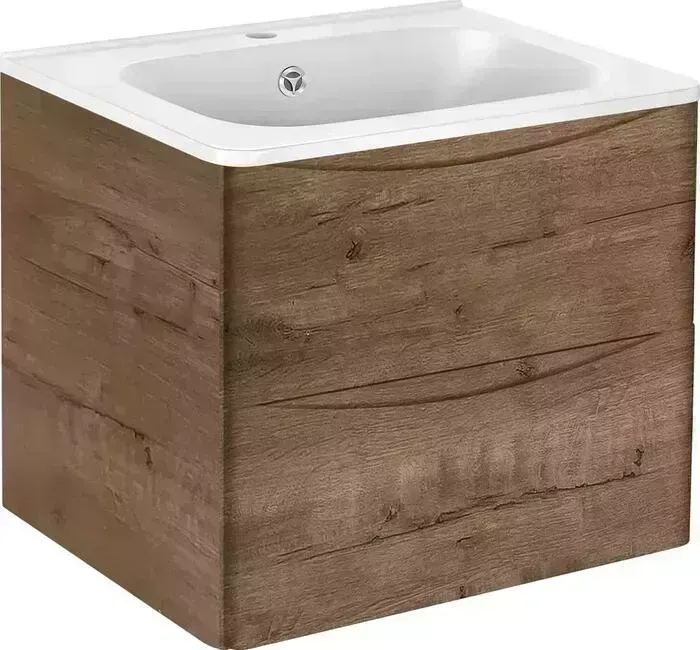 Тумба с раковиной Vincea с Paola 60х47 V.Oak (VMC-2P600VO, VCB-2VP600W)