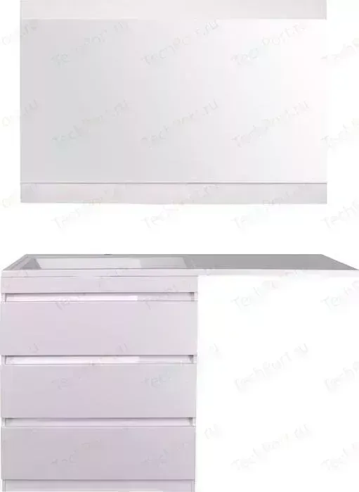 Мебель для ванной Style line Даллас Люкс 78 (140L) напольная, под стиральную машину, три ящика, белая