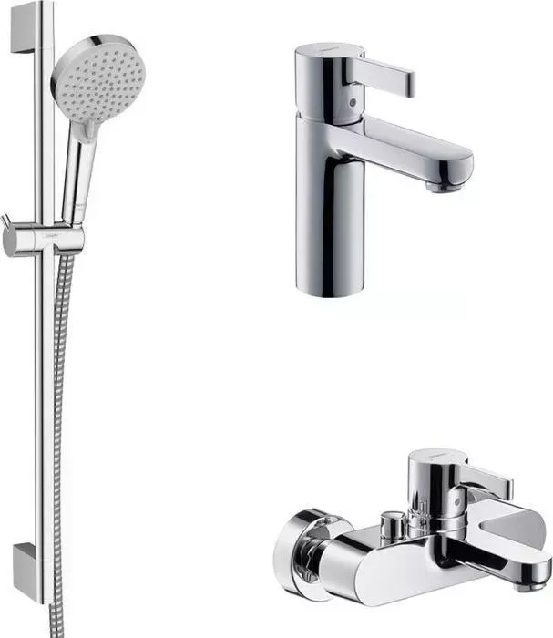 Комплект смесителей Hansgrohe Metris S с душевым гарнитуром, хром (31460000, 31060000, 26275000)