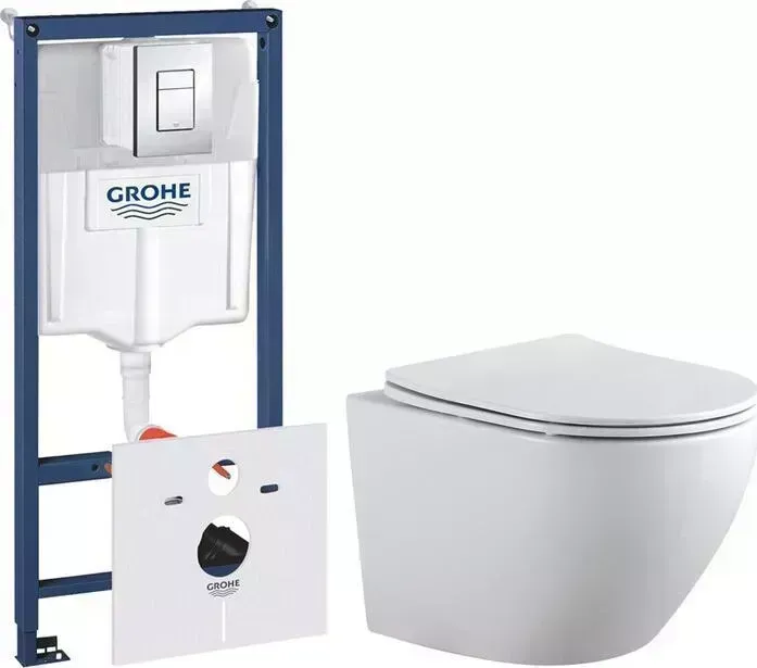 Комплект унитаза с инсталляцией AQUANET Cetus 2.0 W с и сиденьем микролифт (243541, 38775001)