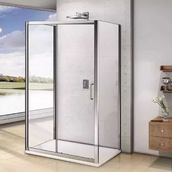 Душевой уголок Good Door Neo WTW+SP+SP 110х80 с поддоном, прозрачный, хром