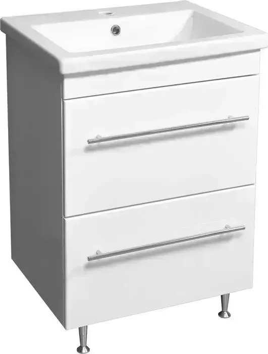 Тумба с раковиной Stella Polar с Ванесса 60 2 ящика, белая (SP-00000218, S-UM-COM60/1-w)