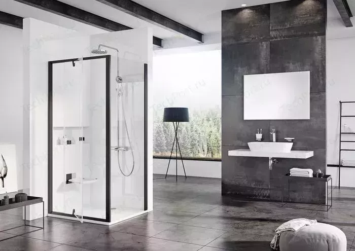 Душевой уголок RAVAK Pivot PDOP2+PPS 100x80 черный, прозрачный (03GA0300Z1, 90G40300Z1)