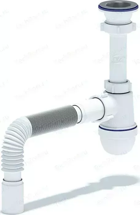 Сифон для кухонной мойки АНИ пласт с решеткой D70 и гофрой D40 (C0105)
