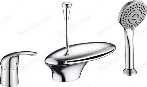 Смеситель на борт ванны Orange Iris три отверстия, хром (M41-333cr)
