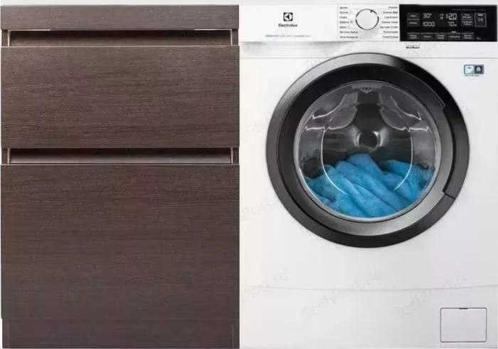 Тумба с раковиной Style line с Даллас Люкс 58 (120L) напольная, под стиральную машину, венге (2000949095752, ФР-00001490)