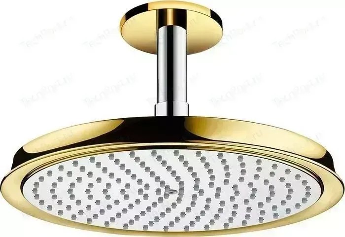 Верхний душ Hansgrohe с кронштейном Raindance Classic 240 хром/золото (27405090)