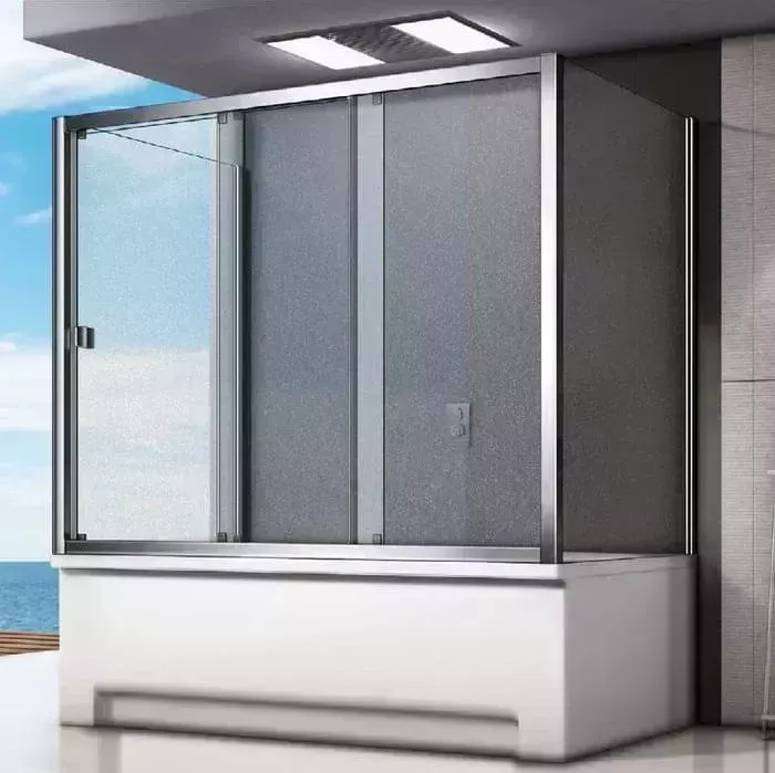 Шторка для ванны Good Door Screen WTW+SP+SP 180х75х140 матовая Грэйп, хром