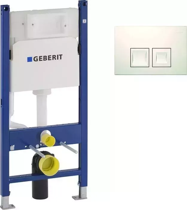 Инсталляция для унитаза Geberit DuofixBasic Delta50 с белой клавишей (111.153.00.1, 115.135.11.1)