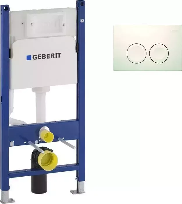 Инсталляция для унитаза Geberit DuofixBasic Delta21 с белой клавишей (111.153.00.1, 115.125.11.1)