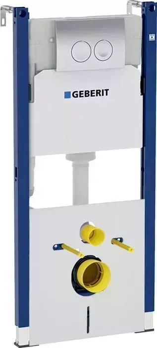 Инсталляция для унитаза Geberit DuofixBasic Delta21 с клавишей хром, с звукоизоляцией (458.124.21.1, 156.050.00.1)