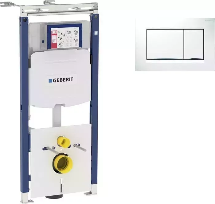 Инсталляция для унитаза Geberit Duofix Sigma30 с клавишей белый/хром (111.362.00.5, 115.883.KJ.1)