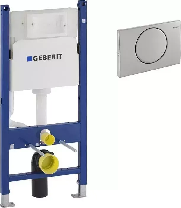 Инсталляция для унитаза Geberit DuofixBasic Delta15 с клавишей нержавеющая сталь (111.153.00.1,115.101.00.1)