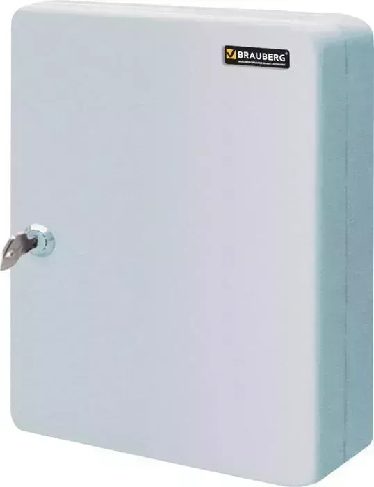 Шкаф BRAUBERG чик (ключница) на 90 ключейс замком + 90 брелоков, серый 290339