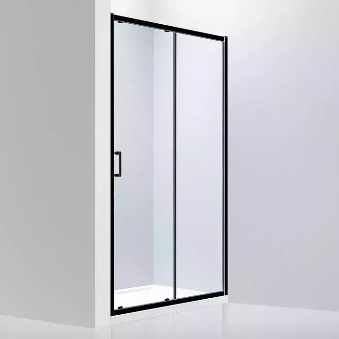 Душевая дверь Abber Schwarzer Diamant 140х190 прозрачная, черная (AG30140B)