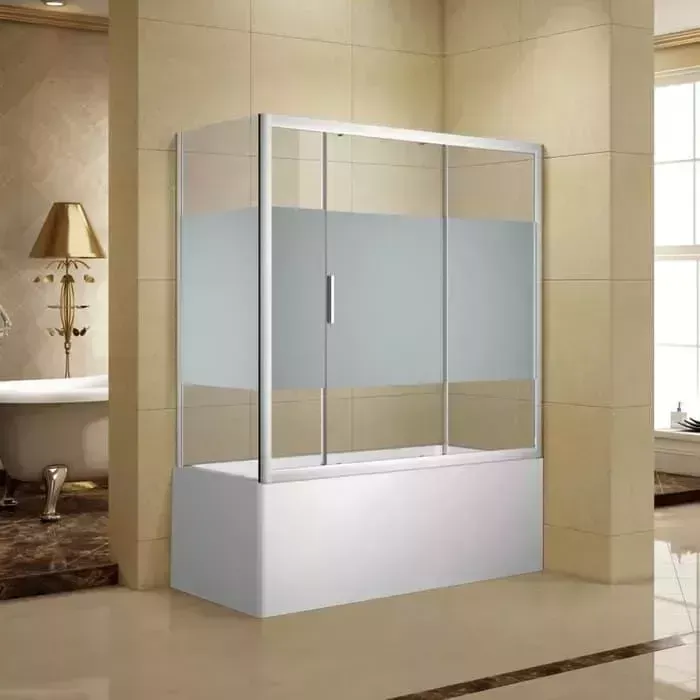 Шторка для ванны AQUANET Practic 150x70 шелкография, хром