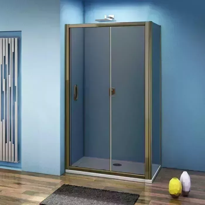 Душевой уголок Good Door Jazz WTW+SP 110x80 с поддоном, тонированный, бронза