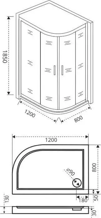 Душевой уголок Good Door Infinity R 120х80 правый, с поддоном, прозрачный, хром