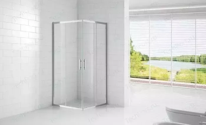 Душевой уголок CEZARES ECO-O A-2 80x80 с поддоном, прозрачный, хром (ECO-O-A-2-80-C-Cr, ЛП00007)